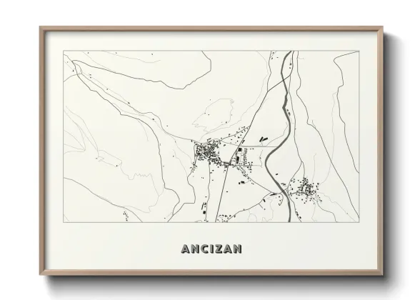 Une affiche de carte sur Ancizan