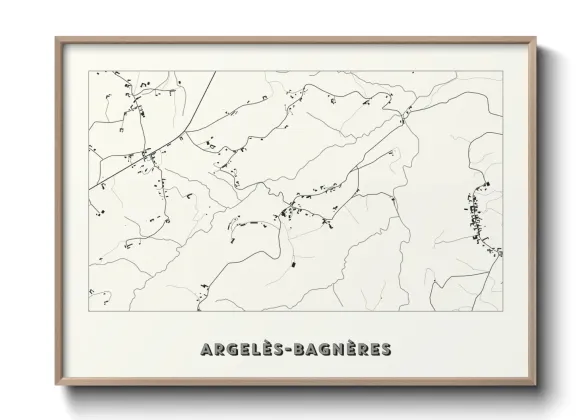 Une affiche de carte sur Argelès-Bagnères