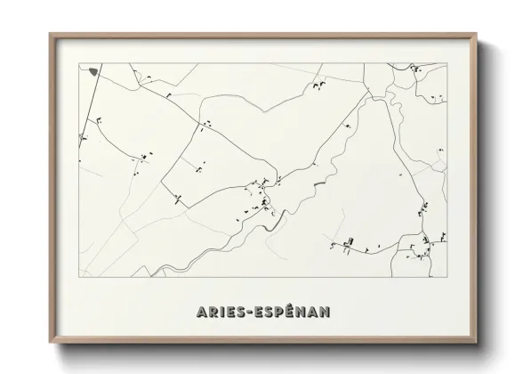 Une affiche de carte sur Aries-Espénan