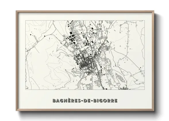 Une affiche de carte sur Bagnères-de-Bigorre