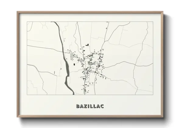 Une affiche de carte sur Bazillac