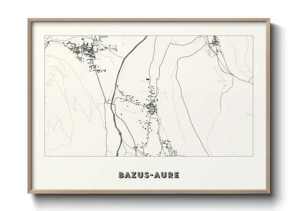 Une affiche de carte sur Bazus-Aure