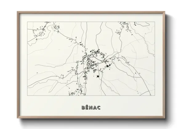 Une affiche de carte sur Bénac