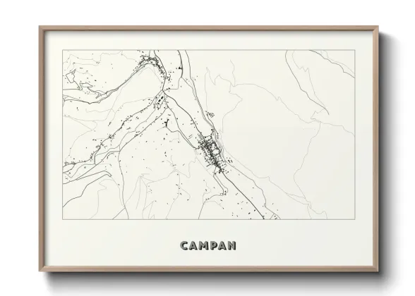 Une affiche de carte sur Campan