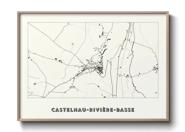 Une affiche de carte sur Castelnau-Rivière-Basse