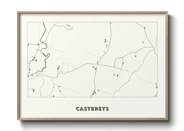 Une affiche de carte sur Casterets