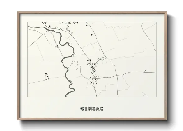 Une affiche de carte sur Gensac