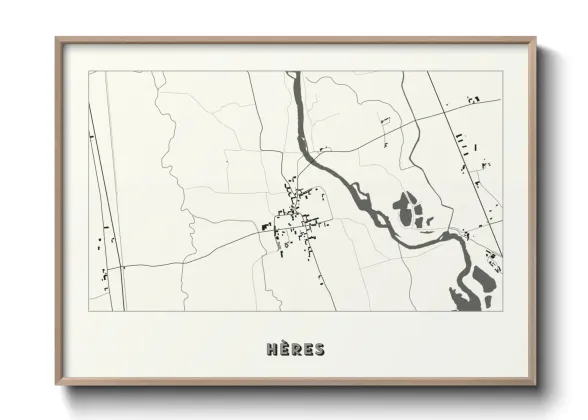 Une affiche de carte sur Hères