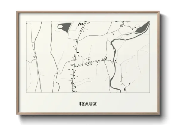 Une affiche de carte sur Izaux