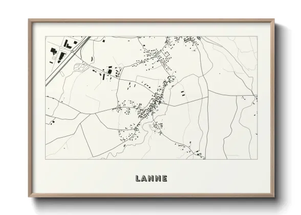 Une affiche de carte sur Lanne