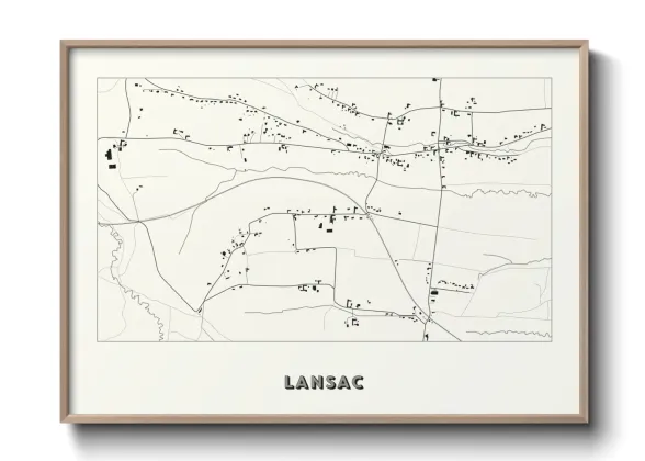 Une affiche de carte sur Lansac