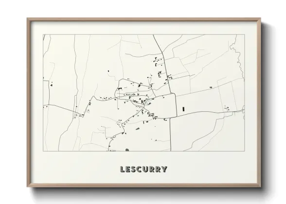Une affiche de carte sur Lescurry