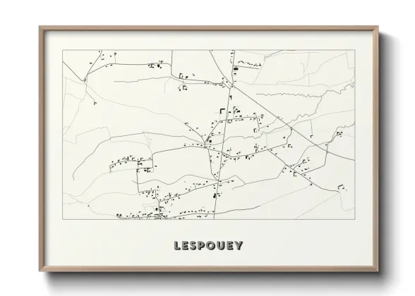 Une affiche de carte sur Lespouey