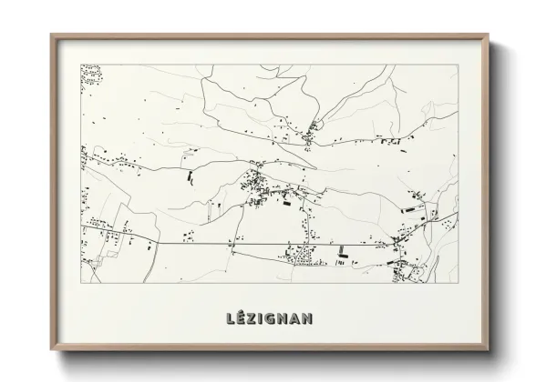 Une affiche de carte sur Lézignan