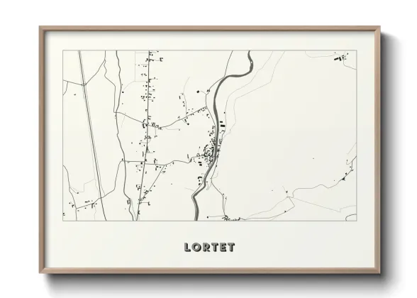 Une affiche de carte sur Lortet