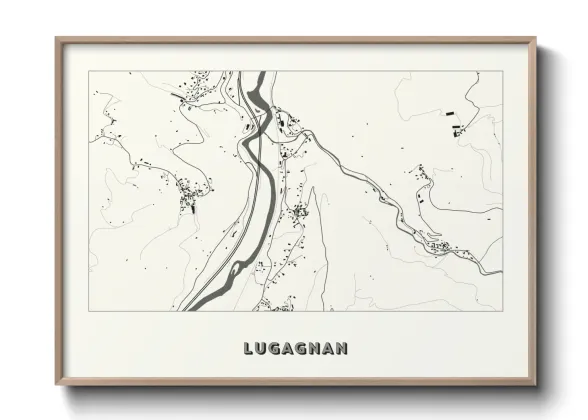Une affiche de carte sur Lugagnan
