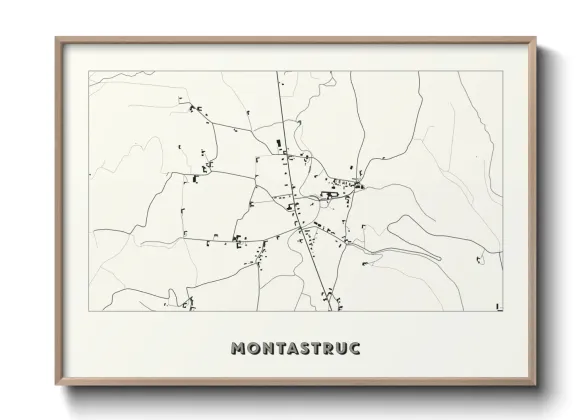 Une affiche de carte sur Montastruc