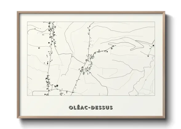 Une affiche de carte sur Oléac-Dessus