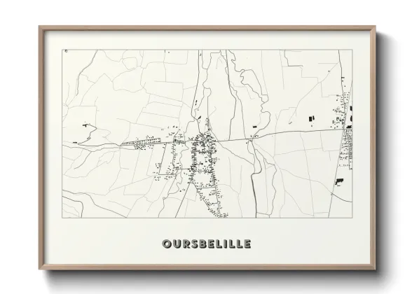 Une affiche de carte sur Oursbelille