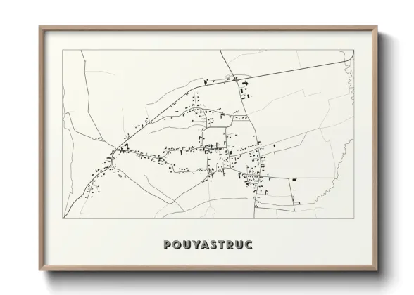 Une affiche de carte sur Pouyastruc