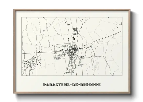 Une affiche de carte sur Rabastens-de-Bigorre