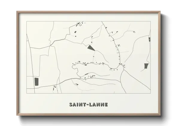 Une affiche de carte sur Saint-Lanne