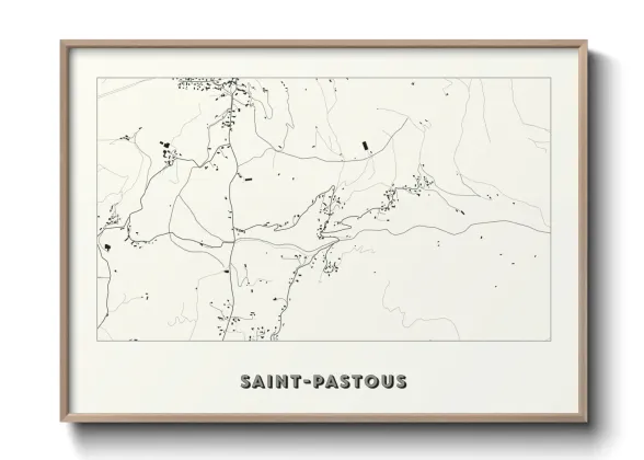 Une affiche de carte sur Saint-Pastous