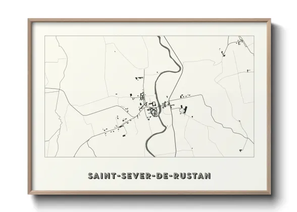 Une affiche de carte sur Saint-Sever-de-Rustan
