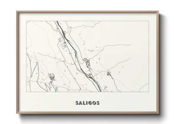 Une affiche de carte sur Saligos