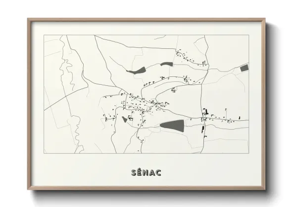 Une affiche de carte sur Sénac