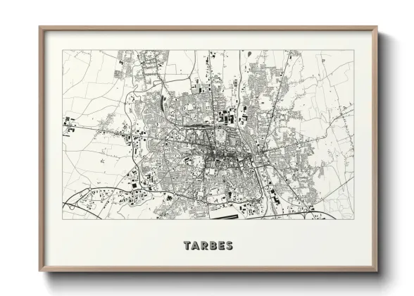 Une affiche de carte sur Tarbes
