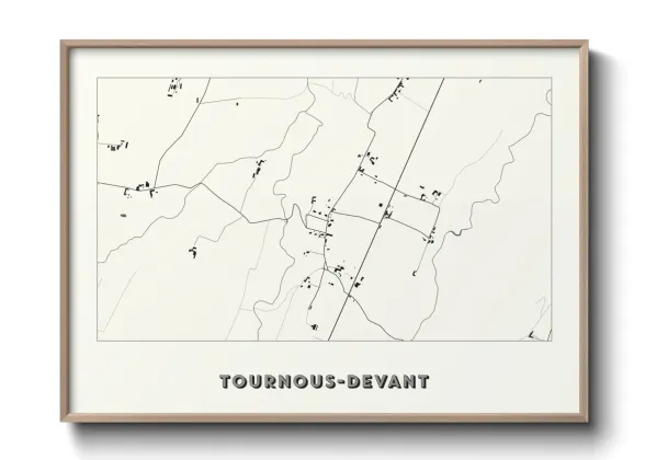 Une affiche de carte sur Tournous-Devant