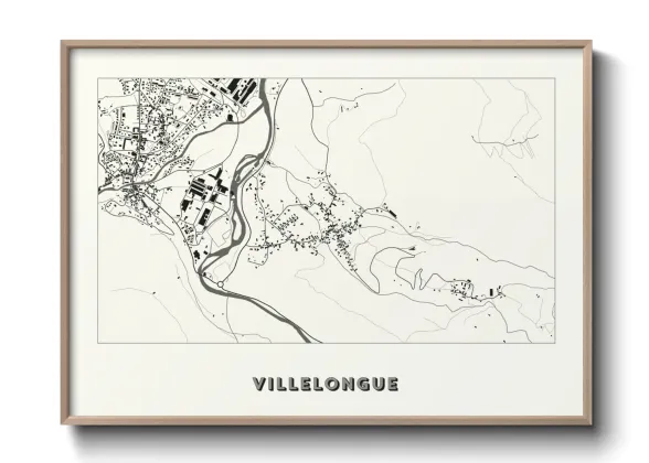 Une affiche de carte sur Villelongue