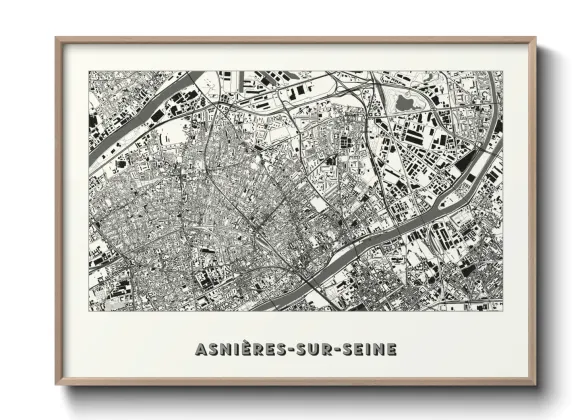 Une affiche de carte sur Asnières-sur-Seine
