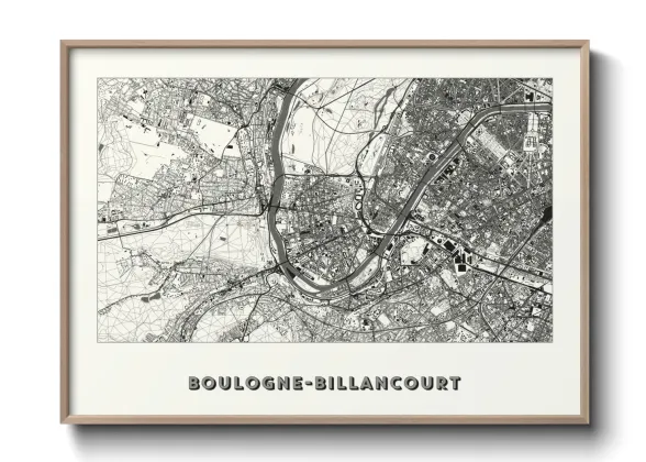 Une affiche de carte sur Boulogne-Billancourt