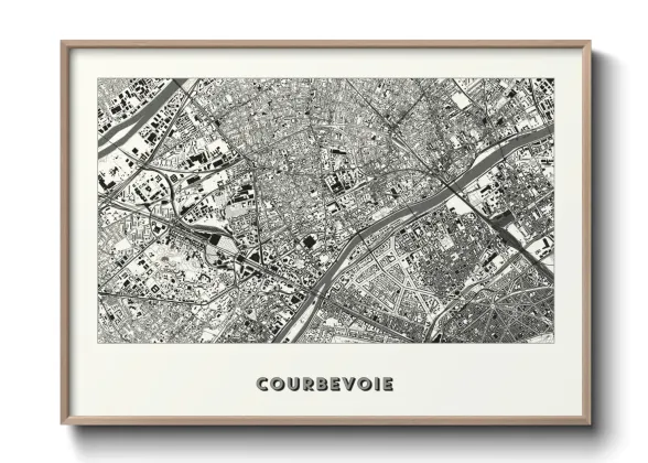 Une affiche de carte sur Courbevoie