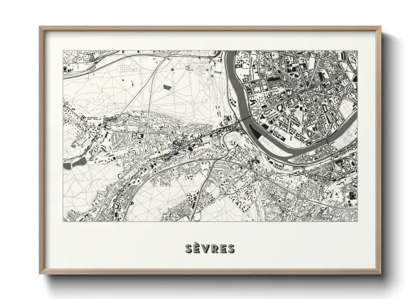 Une affiche de carte sur Sèvres