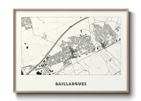 Une affiche de carte sur Baillargues