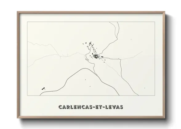 Une affiche de carte sur Carlencas-et-Levas