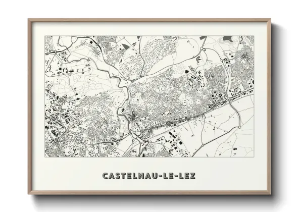 Une affiche de carte sur Castelnau-le-Lez