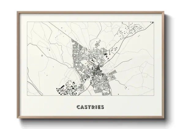 Une affiche de carte sur Castries