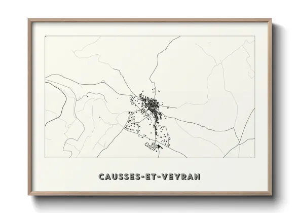 Une affiche de carte sur Causses-et-Veyran