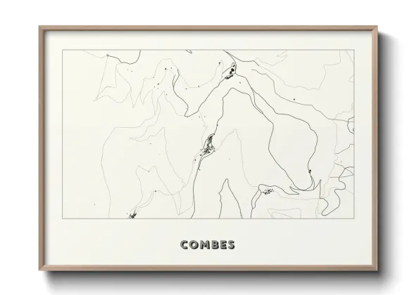 Une affiche de carte sur Combes