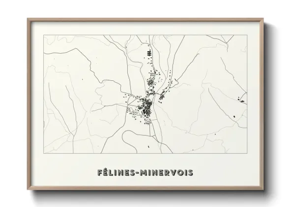 Une affiche de carte sur Félines-Minervois