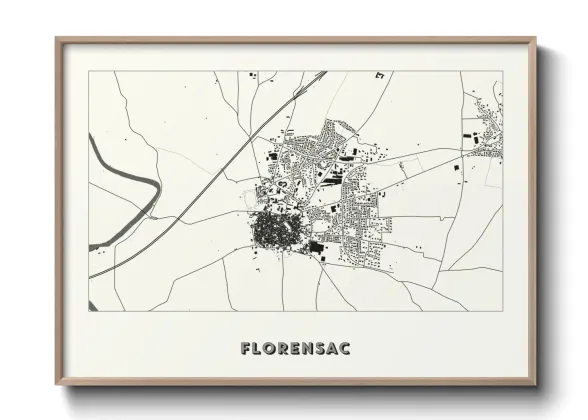 Une affiche de carte sur Florensac