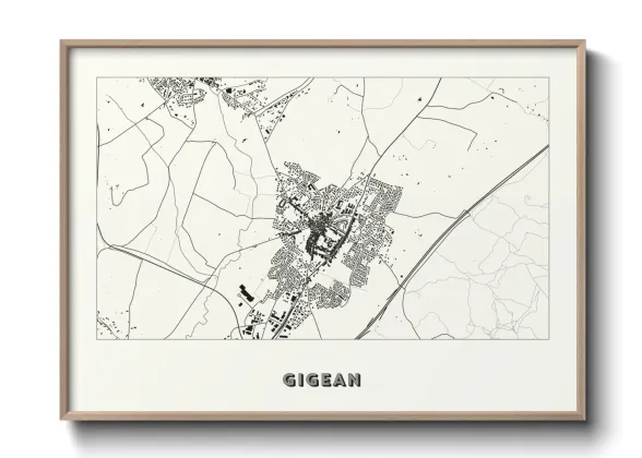 Une affiche de carte sur Gigean