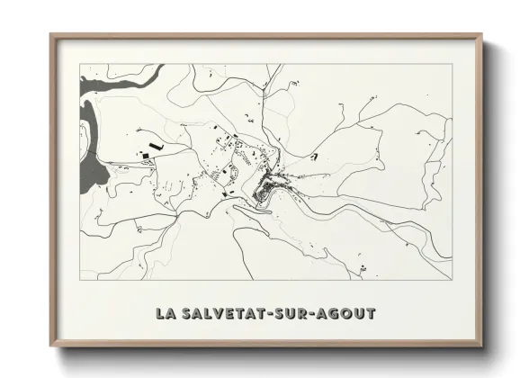 Une affiche de carte sur La Salvetat-sur-Agout
