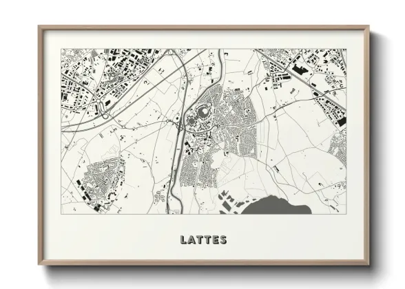 Une affiche de carte sur Lattes