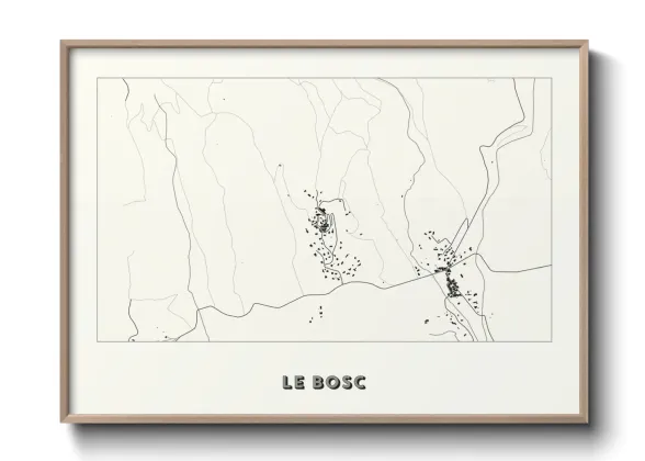 Une affiche de carte sur Le Bosc