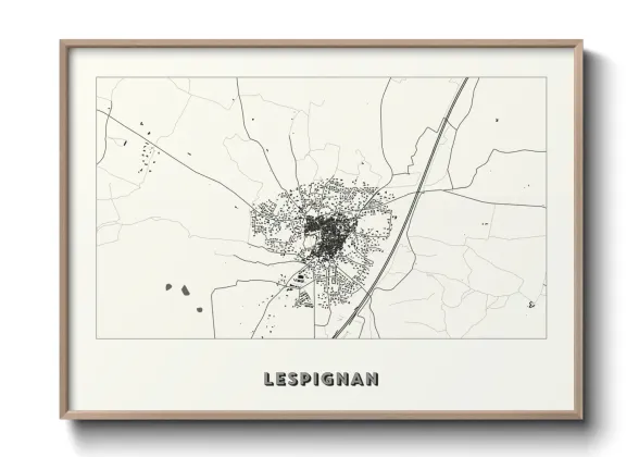 Une affiche de carte sur Lespignan